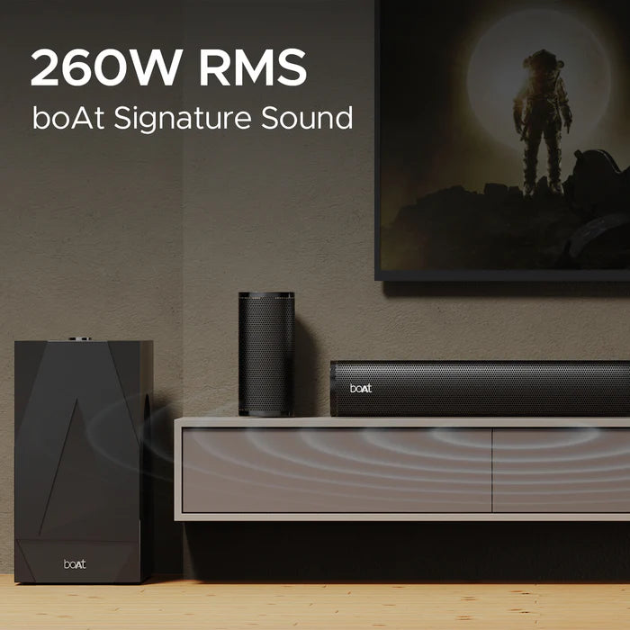 boAt Aavante Bar 3100D, 5.1CH, 260W, 6.5" Wired Subwoofer & Dual Wired Satellites