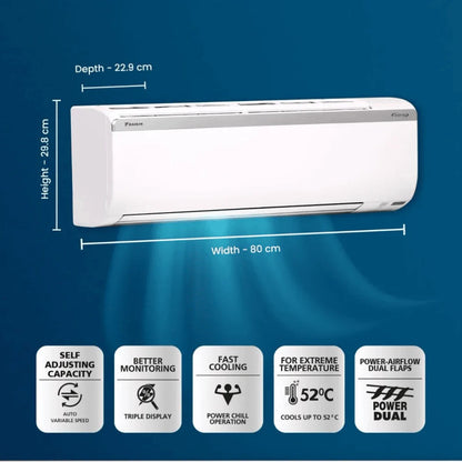 Daikin 1.4T Inverter Split AC 3 Star, FTKC48UV16WF