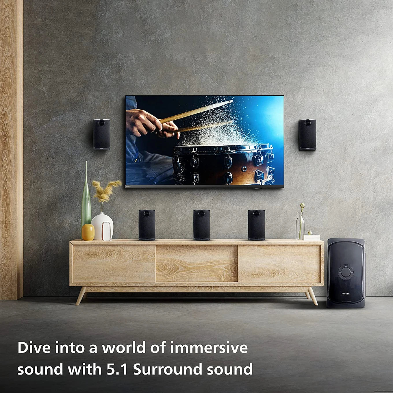 Philips TAV7587 - 100W RMS 5.1 Channel Multimedia Speaker System