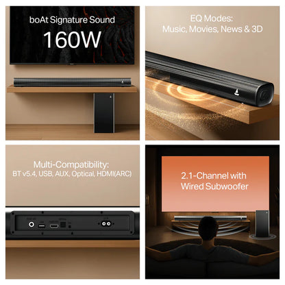 boAt Aavante Aura Plus - 2.1CH, 160W, Soundbar