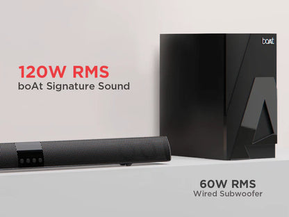 boAt Aavante Bar 1400, 2.1CH, 120W, 6.5" Wired Subwoofer