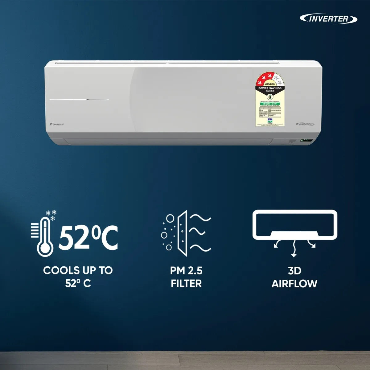 Daikin FTKL50XV16VAA 1.5 Ton 3 Star Inverter Split Air Conditioner